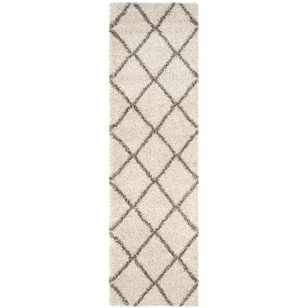 Safavieh Sgh-Hudson Shag Power Loomed Runner Rugs, Ivory and Grey - 2 ft.-3 in. x 8 ft. SGH281A-28